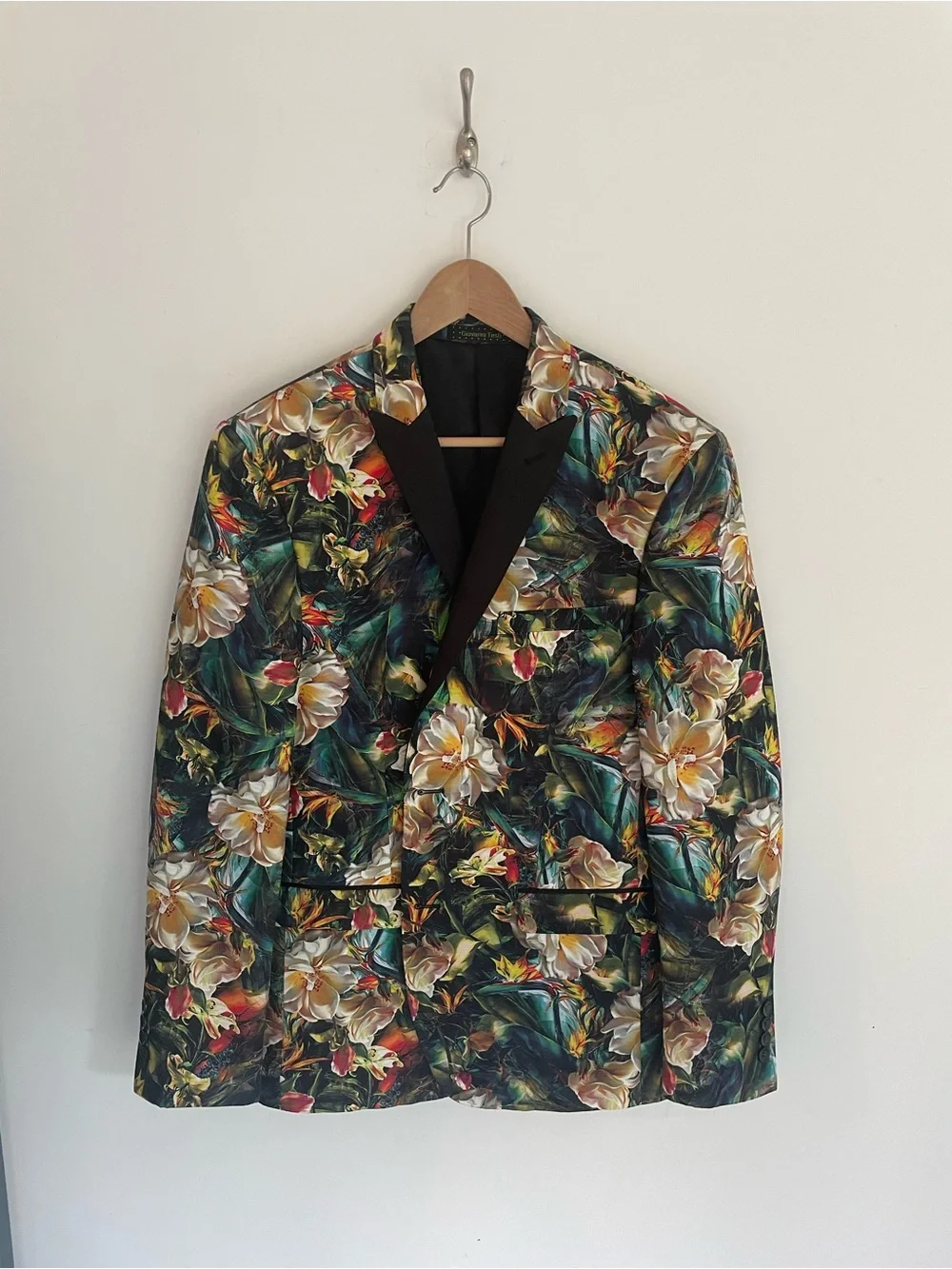 Giovanni Testi Floral Print Tuxedo Blazer 42R (Runs Small)